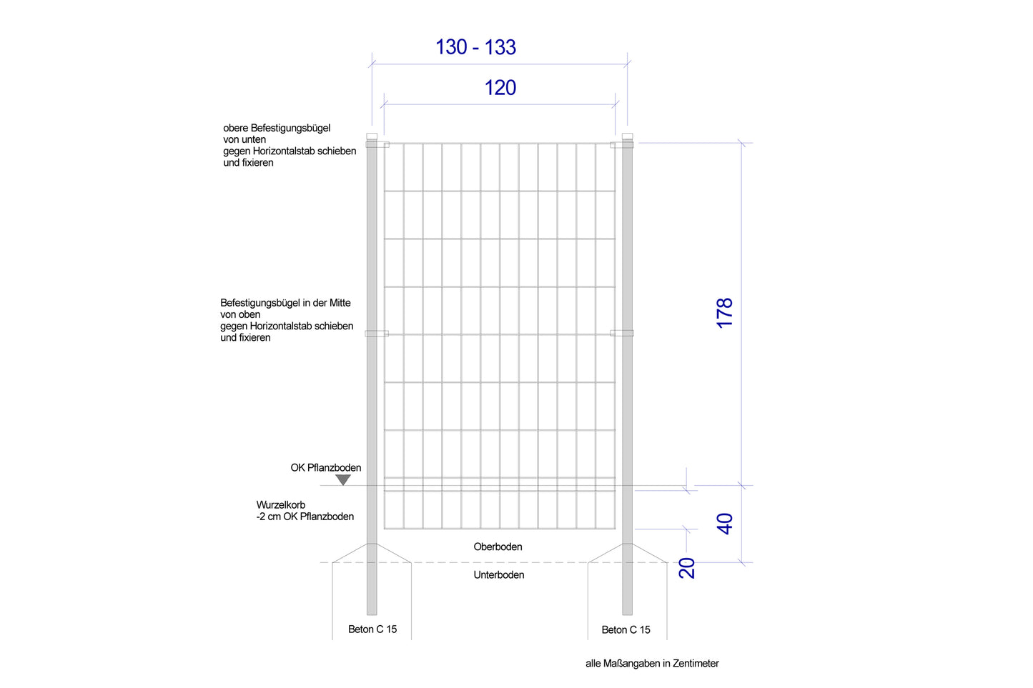 Skizze von Hecke am laufenden Meter®